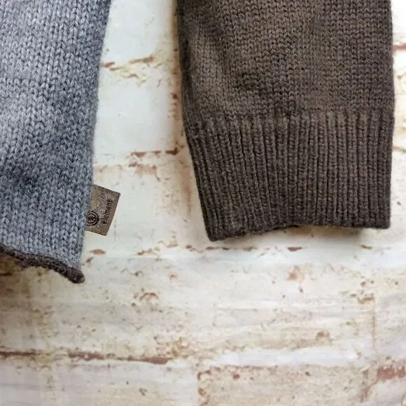 Element Skateboards Sweater Mens M Brown Gray Spell Out Logo Wool Knit Crew Y2K - Picture 7 of 10